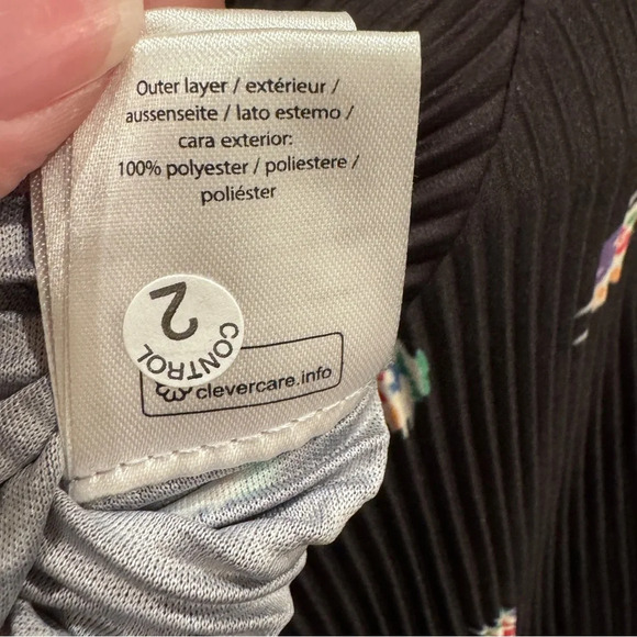 NWT Rotate Birger Christensen Number 7 Pleated Black Midi Dress Planet AOP SizeM - Picture 15 of 16